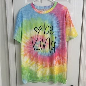 SHEIN Multicolor Tie-Dye 'Be Kind' Tee